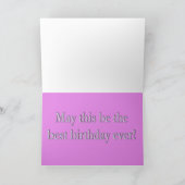 ハッピーバースデーと紫の蘭のカード カード (内部)