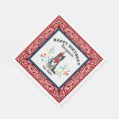 ハッピーバースデーと縁どコリーインレッドバンダナ スタンダードランチョンナプキン (角)