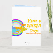 ハッピーバースデーと青い漫画の恐竜 カード (裏面)