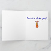 ハッピーバースデーと飛行機全体の集団 カード (内部)