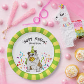 ハッピーバースデーとBulldog Bam Dogパーティー ペーパープレート (パーティー)