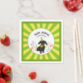 ハッピーバースデーとDachshund Dog Buddyパーティー スタンダードカクテルナプキン (インサイチュ)