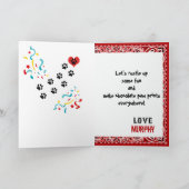 ハッピーバースデーとDalmatian Dog in Red Bandana カード (内部)