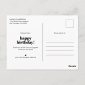 ハッピーバースデーとMommy with Photo ポストカード (裏面)