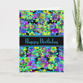 ハッピーバースデーによっては挨拶状が開花します カード (正面)