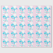 ハッピーバースデーによって示されるクジラの芸術の覆い ラッピングペーパー (フラット)