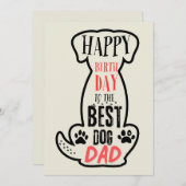 ハッピーバースデーにドッグ最高のパパカード 招待状 (正面/裏面)