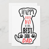 ハッピーバースデーにドッグ最高のパパカード 招待状 (正面/裏面)