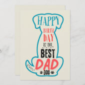 ハッピーバースデーにドッグ最高のパパ 招待状 (正面/裏面)