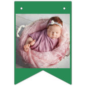 ハッピーバースデーに任意の年齢写真の緑の錆 バンティングフラッグ (第2の旗)