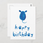 ハッピーバースデーねずみと一緒 ポストカード (正面/裏面)