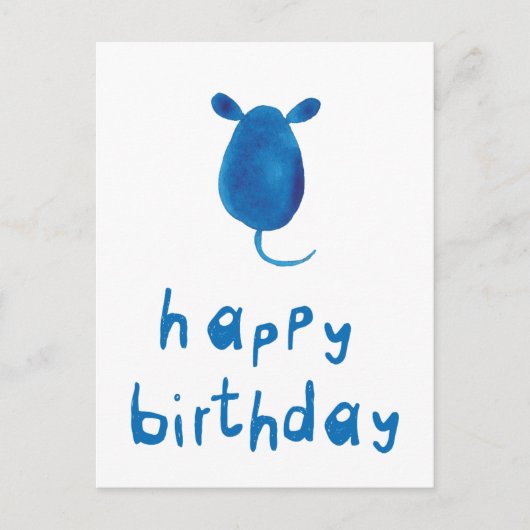 ハッピーバースデーねずみと一緒 ポストカード (正面)