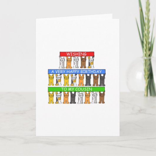 ハッピーバースデーのいとこの漫画 カード (正面)