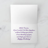 ハッピーバースデーのいとこ、ケシ畑 カード (内部)