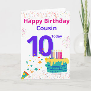 ハッピーバースデーのいとこ – 10 Today カード
