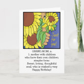 ハッピーバースデーのおばあさんの挨拶状 カード (正面)