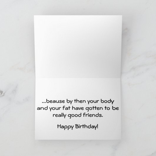 ハッピーバースデーのおもしろいなユーモアは重量カードを失います カード (内部)