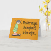 ハッピーバースデーのおもしろいなユーモアは重量カードを失います カード (黄色い花)