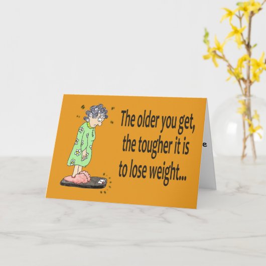 ハッピーバースデーのおもしろいなユーモアは重量カードを失います カード (黄色い花)