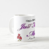 ハッピーバースデーのお母さんのマグ! コーヒーマグカップ (正面左)
