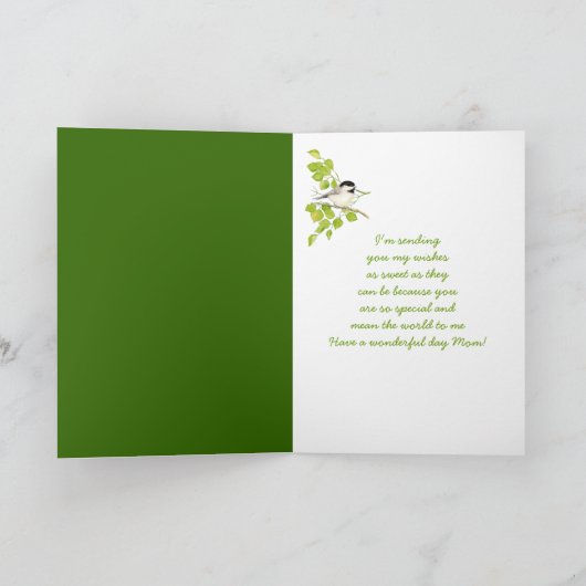 ハッピーバースデーのお母さんの《鳥》アメリカゴガラ、鳥及びレース カード (内部)