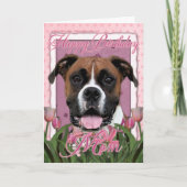 ハッピーバースデーのお母さん-ボクサー- Vindy カード (正面)