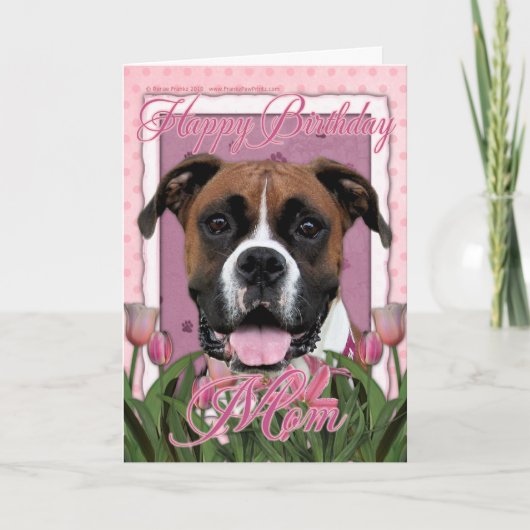 ハッピーバースデーのお母さん-ボクサー- Vindy カード (正面)