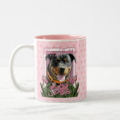 ハッピーバースデーのお母さん-ロットワイラー- SambaParTi ツートーンマグカップ (左)