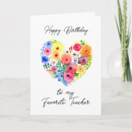ハッピーバースデーのお気に入りの先生 カード