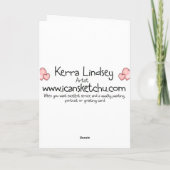 ハッピーバースデーのお洒落なピンクのフラミンゴカード カード (裏面)