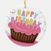 ハッピーバースデーのお祝い セラミックオーナメント (裏面)