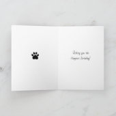 ハッピーバースデーのかわいい手で描かれた梅のプードル カード (内部)