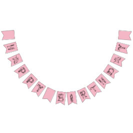 ハッピーバースデーのかわいい魔法のユニコーンのタイポグラフィ バンティングフラッグ