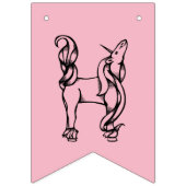 ハッピーバースデーのかわいい魔法のユニコーンのタイポグラフィ バンティングフラッグ (第2の旗)