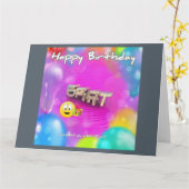 ハッピーバースデーのがき カード (黄色い花)