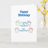 ハッピーバースデーのじいちゃん – ハンズ カード (黄色い花)