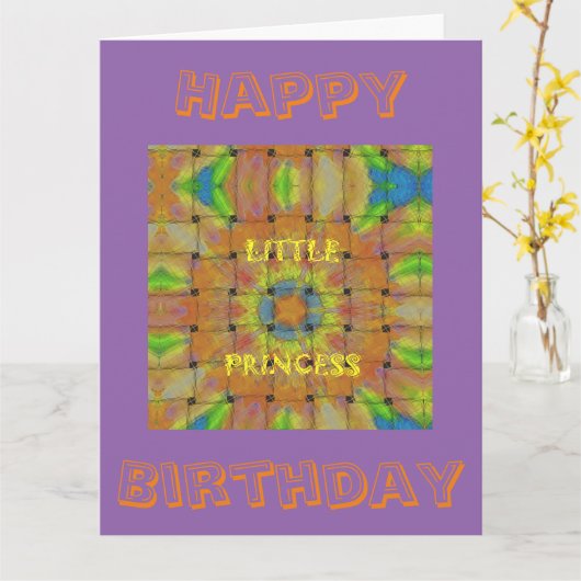 ハッピーバースデーのすばらしく小さいプリンセス カード (黄色い花)