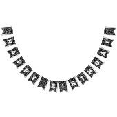 ハッピーバースデーのはっきりしたな白黒第90誕生日 バンティングフラッグ (全)