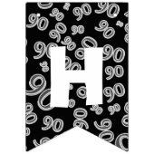 ハッピーバースデーのはっきりしたな白黒第90誕生日 バンティングフラッグ (第2の旗)