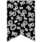 ハッピーバースデーのはっきりしたな白黒第90誕生日 バンティングフラッグ (第1の旗)