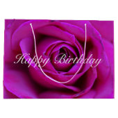 ハッピーバースデーのばら色のギフトバッグ ラージペーパーバッグ (裏面)