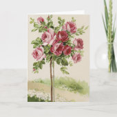 ハッピーバースデーのばら色の木 カード (正面)