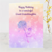 ハッピーバースデーのひ孫娘 カード (黄色い花)