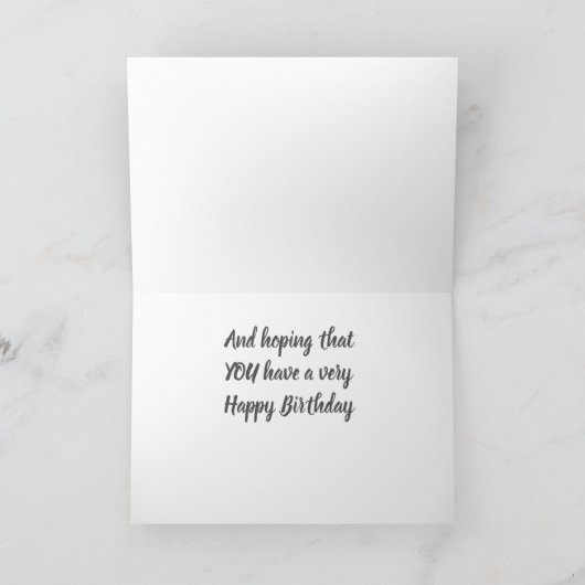 ハッピーバースデーのまわりにを持って横たわること カード (内部)