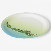 ハッピーバースデーのわに ペーパープレート (アングル)