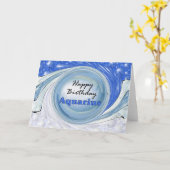 ハッピーバースデーのアクエリアス カード (黄色い花)