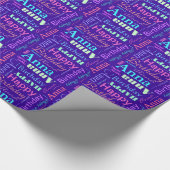 ハッピーバースデーのアナのカラフルな名前をカスタムするの紙 ラッピングペーパー (角)