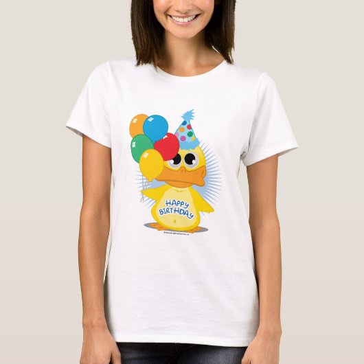 ハッピーバースデーのアヒル Tシャツ (正面)
