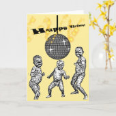 ハッピーバースデーのアフリカのベビーのダンスのおもしろいなミームカード カード (黄色い花)