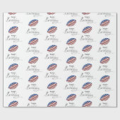 ハッピーバースデーのアメリカン・フットボールの球 ラッピングペーパー (フラット)